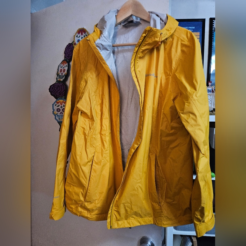 Eddie Bauer yellow rain jacket women's XL